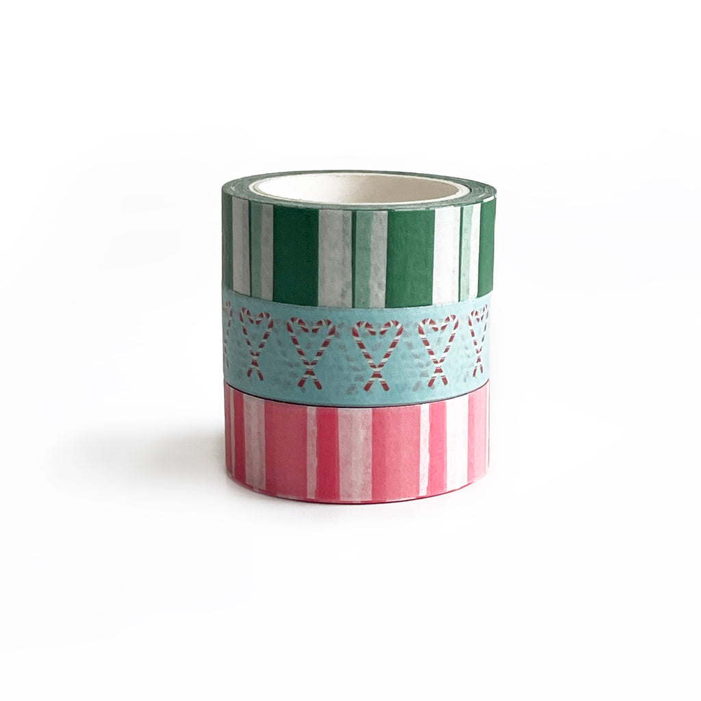candy stripes washi tape | set of 3