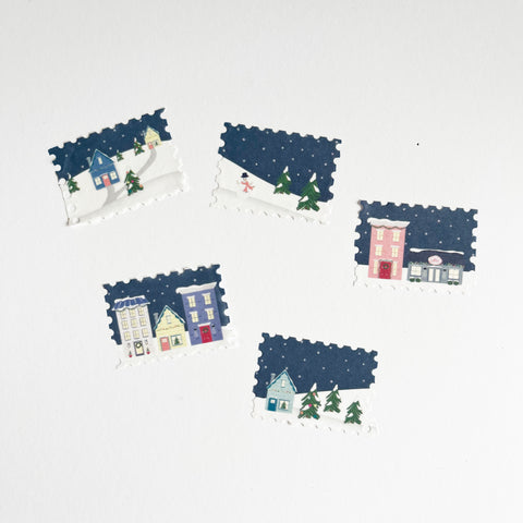 christmas village stamp washi tape
