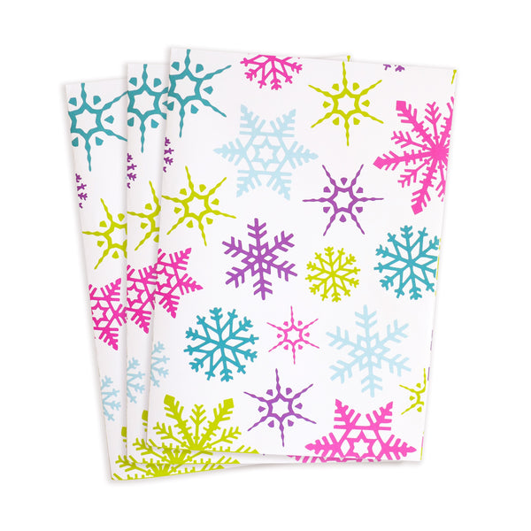 festive flakes gift wrap sheets 3pk
